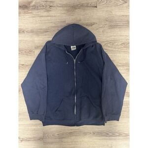 2xl Baggy Zip Up Navy Blue Sun Faded Boxy Streetwear‎ Hoodie